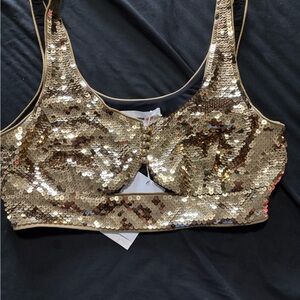 Paco Rabanne Sequin Gold Bralette